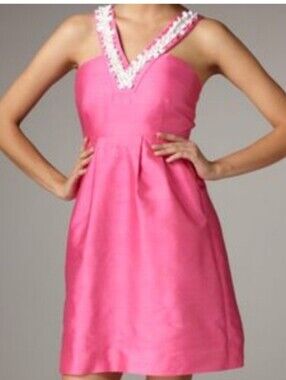 KATE SPADE Seashell Embellished Dress. Womens. Size 2. Hot Pink.